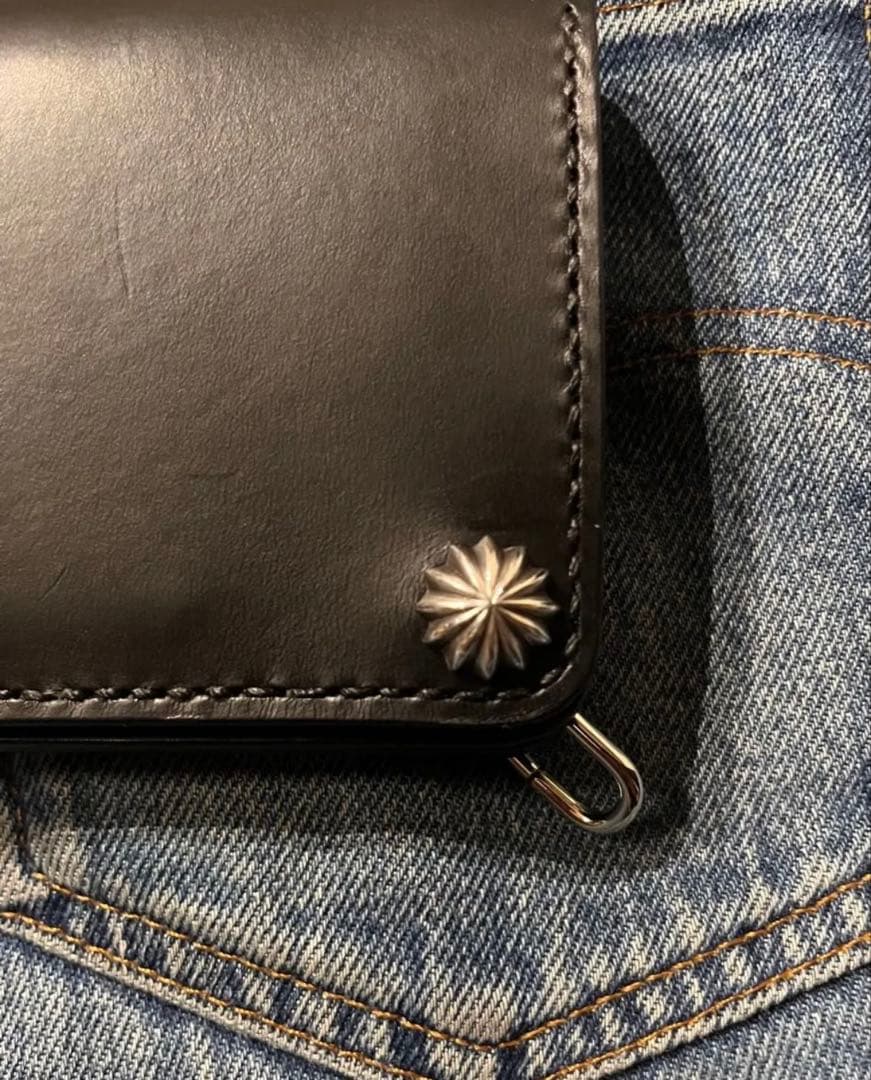 ミドルトラッカーウォレット　ブルガロ　シルバー925アポロコンチョ