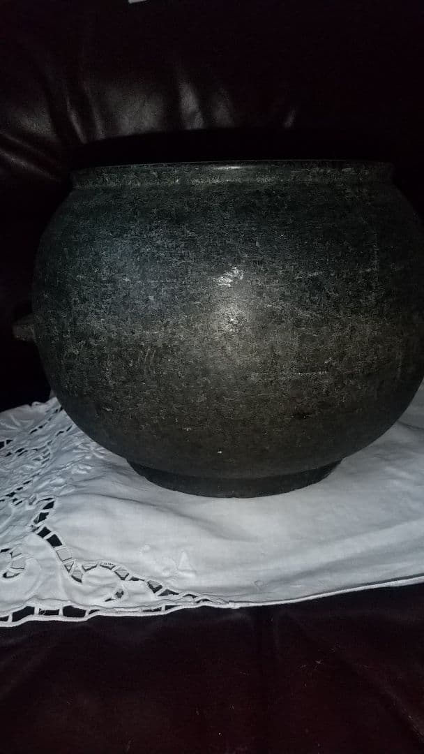 李朝　耳付き石器壷