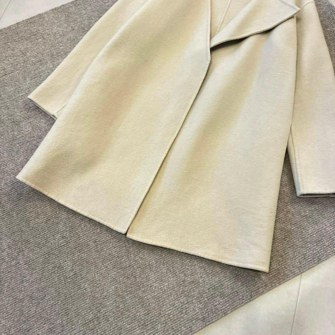 アストラット♡アシンメトリー ウール リバーコート ノーカラー 日本製 ベージュ