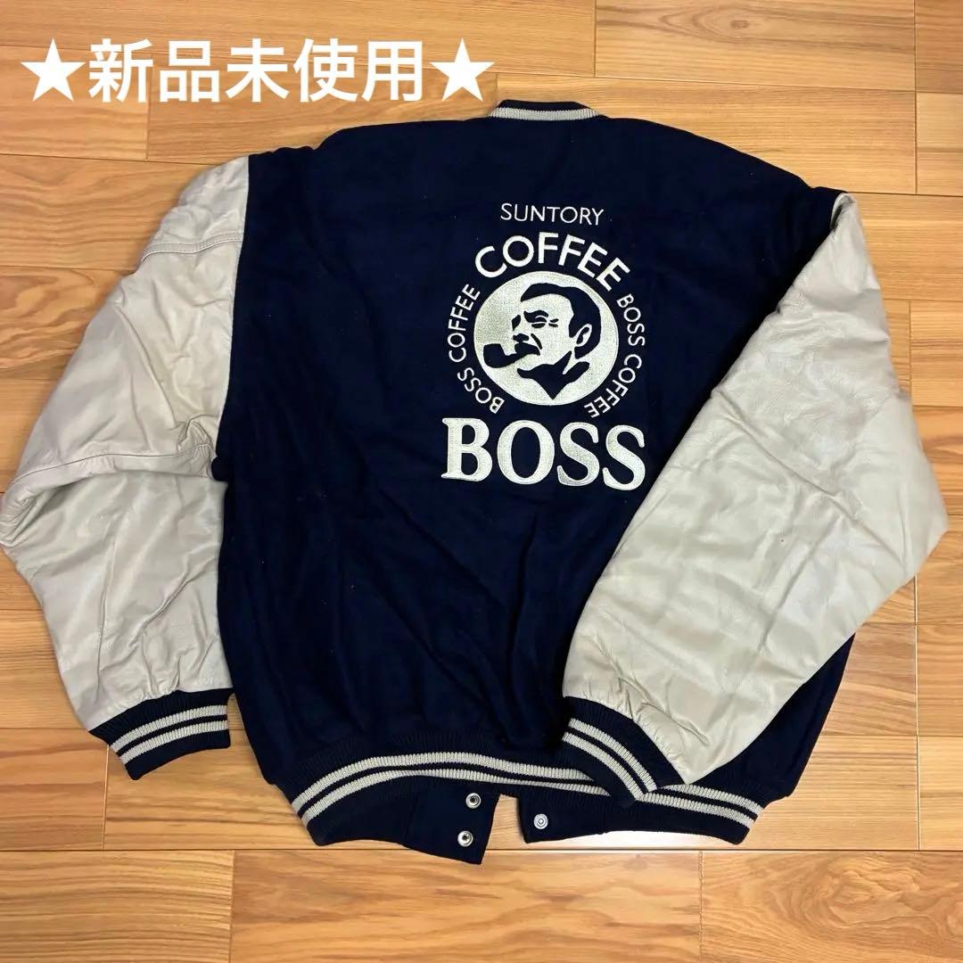 新品♡SUNTORY BOSS♡ボスジャン スタジャン 袖レザー 牛革 本革