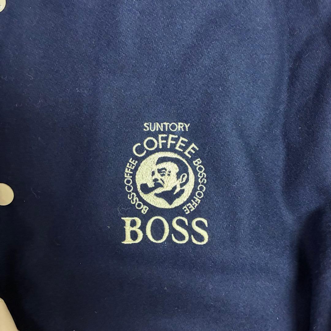 新品♡SUNTORY BOSS♡ボスジャン スタジャン 袖レザー 牛革 本革