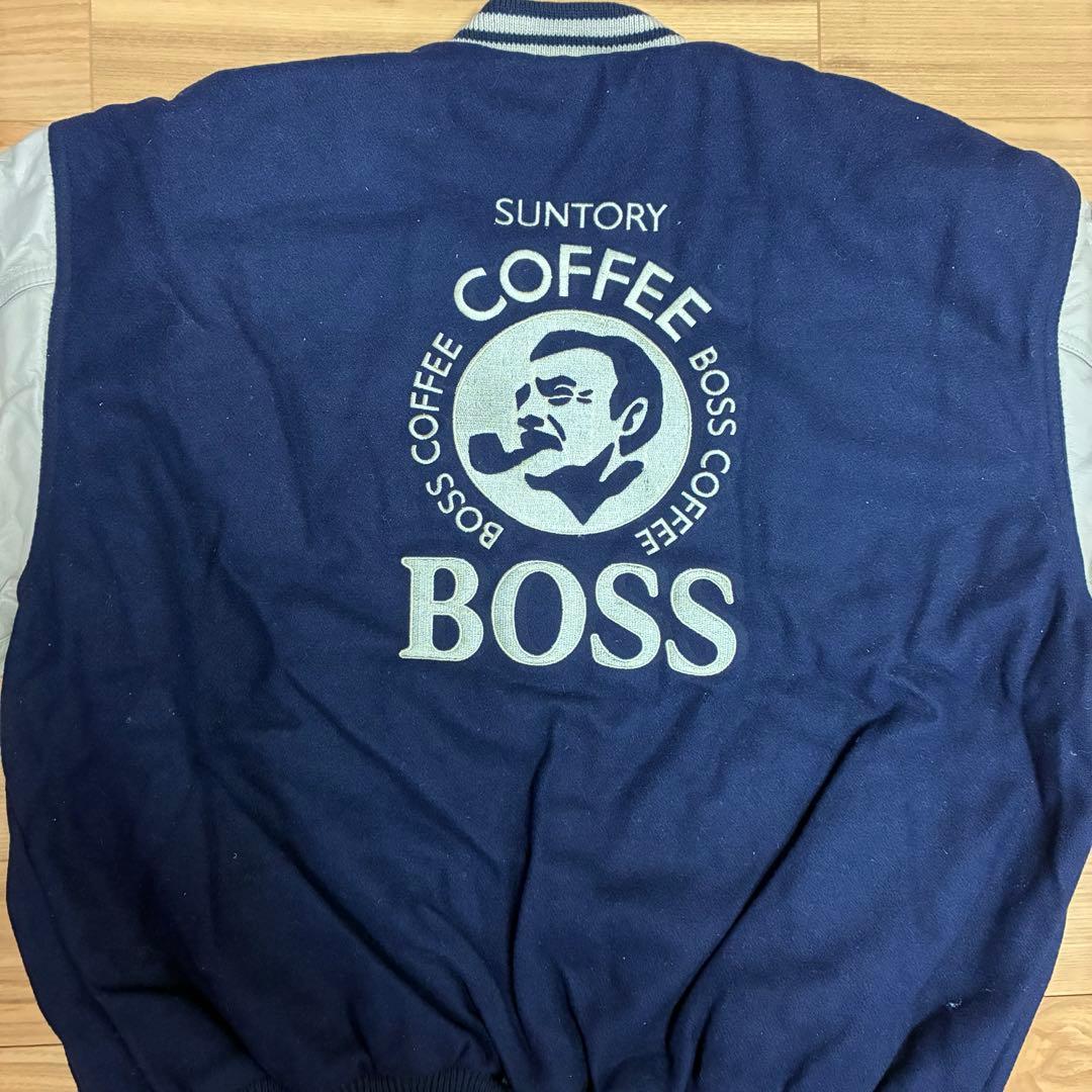 新品♡SUNTORY BOSS♡ボスジャン スタジャン 袖レザー 牛革 本革