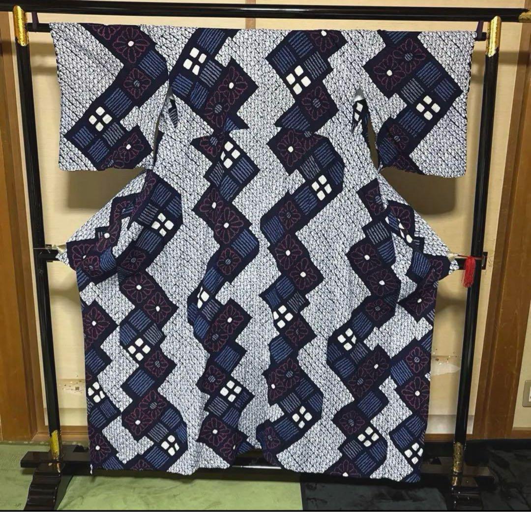 有松鳴海絞りフルセット4点 博多半幅帯＋帯締め＋帯揚げ＋高級浴衣　桁70