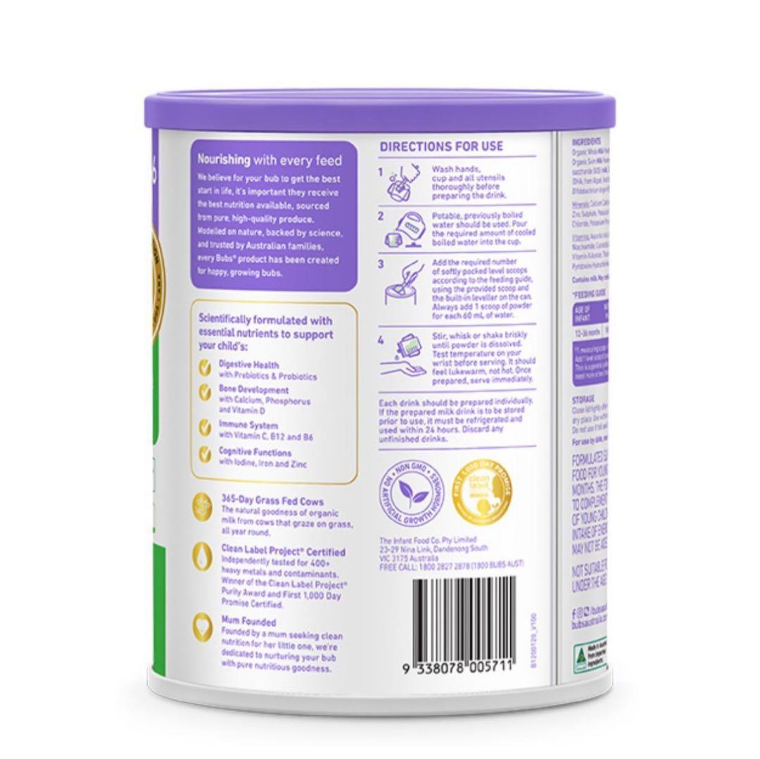 2缶Bubs バブズ オーガニック 粉ミルク ステップ3 Mydeen出品