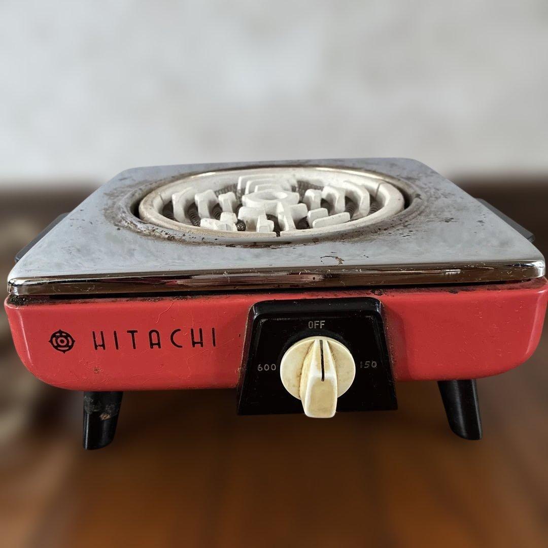 日立HITACHI 電気こんろ昭和レトロHS-621•600w 希少　ピンク