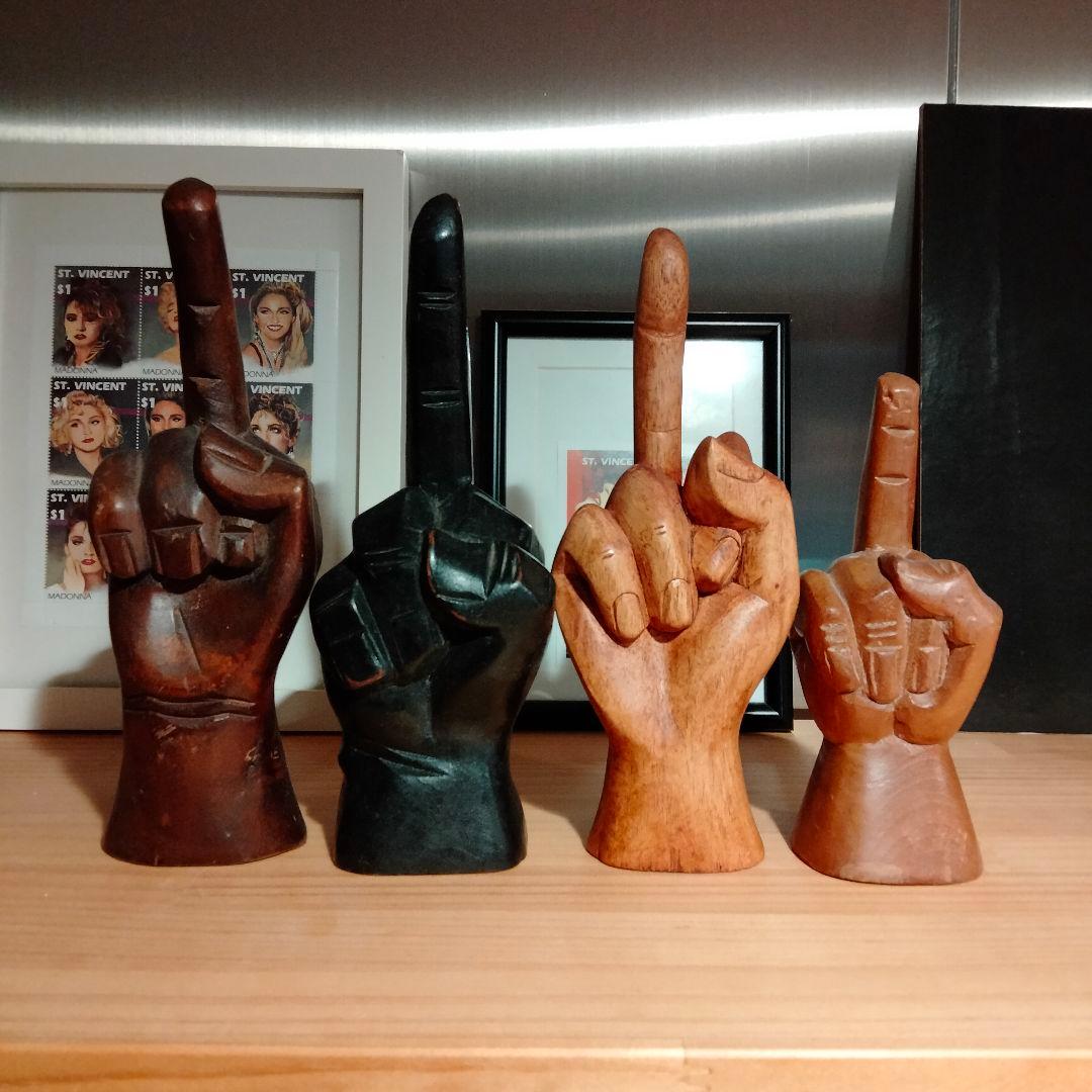 Fuck 　ファックユー　ハンド　手　置物　ビンテージ　反戦　20cm