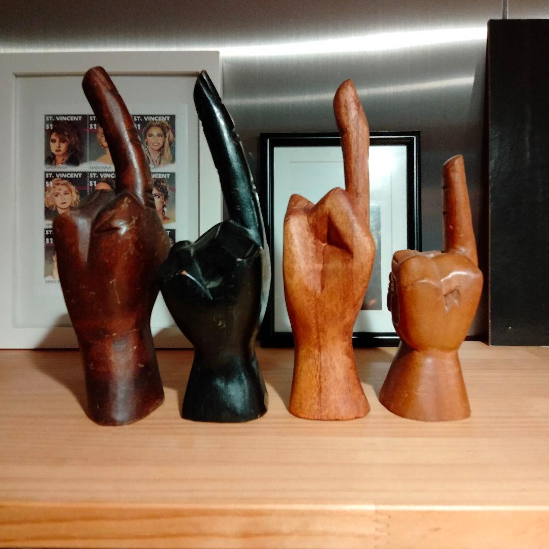 Fuck 　ファックユー　ハンド　手　置物　ビンテージ　反戦　20cm