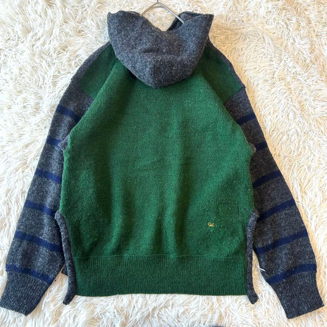 SDL45R★★45rpm 45R ウールボーダーニットパーカーR刺繍