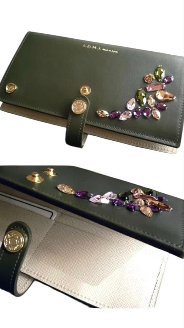【美品・ギャランティカード付 】ADMJ 長財布 バニティ クリスタル付　日本製