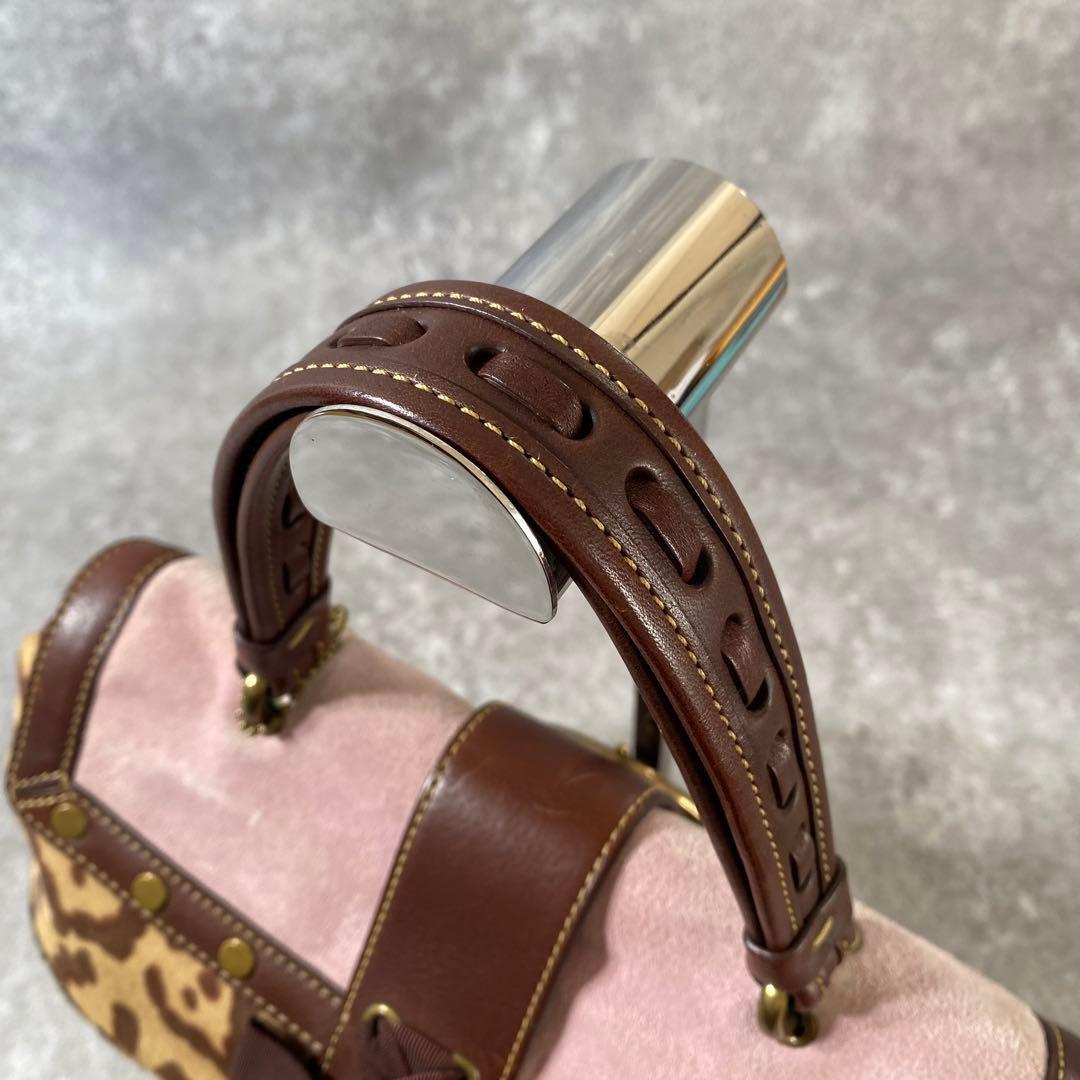 極美品　COACH ソーホー トート　ワンショルダーバッグ レオパード　ハラコ