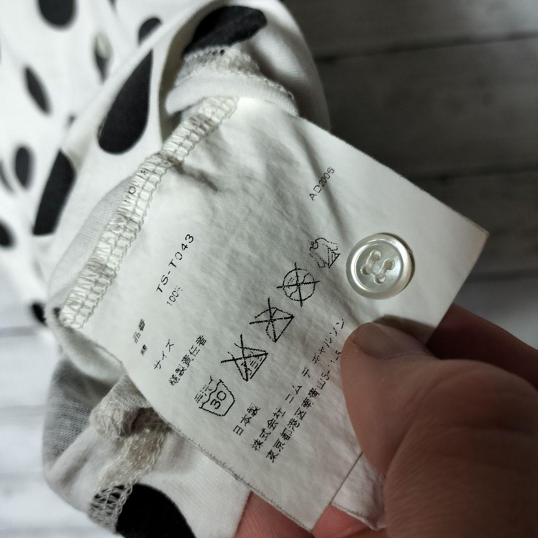 トリココムデギャルソン 丸襟 ポロシャツ ブラウス ドット 水玉 コットン 綿