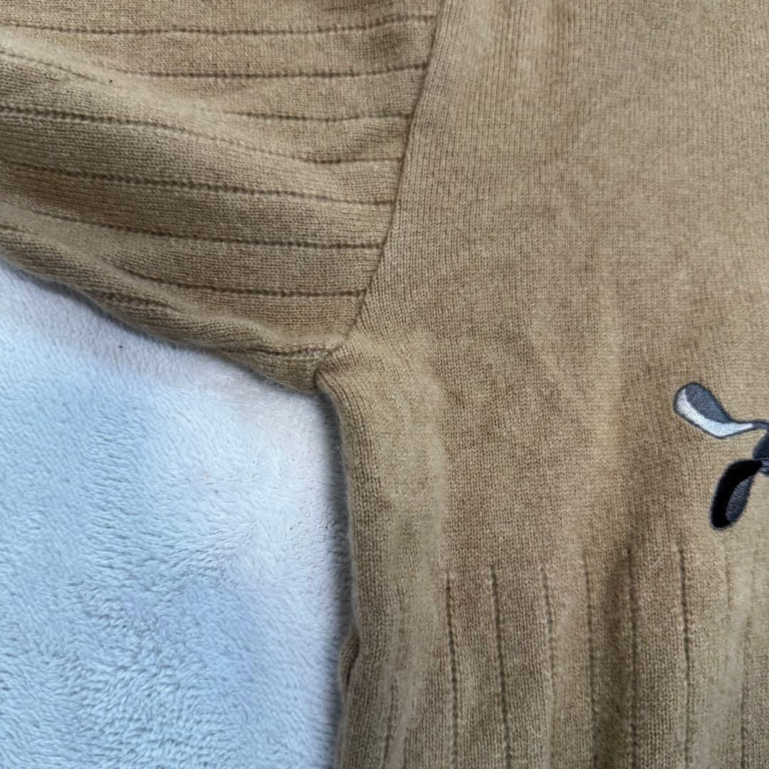 【美品】BURBERRYS ニット セーター 毛100% 犬刺繍　L ブラウン