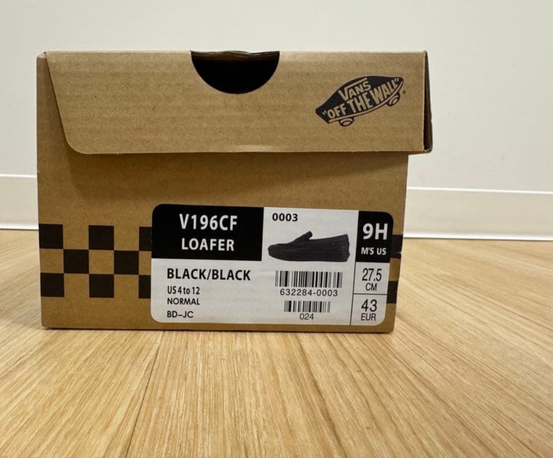 VANS レザー ローファー BLACK/BLACK V196CF 27.5