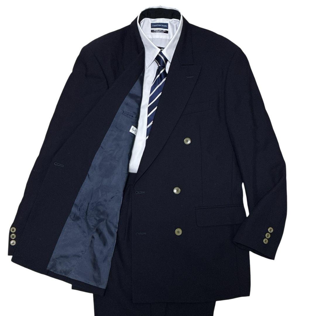 美品✨Paul Smith ダブル 高級スーツ上下 セットアップ ネイビー XL