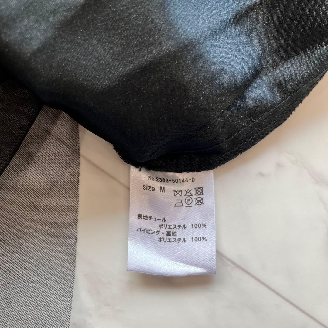 niana チュールパイピングAラインドレス オケージョンドレス ブラック　M