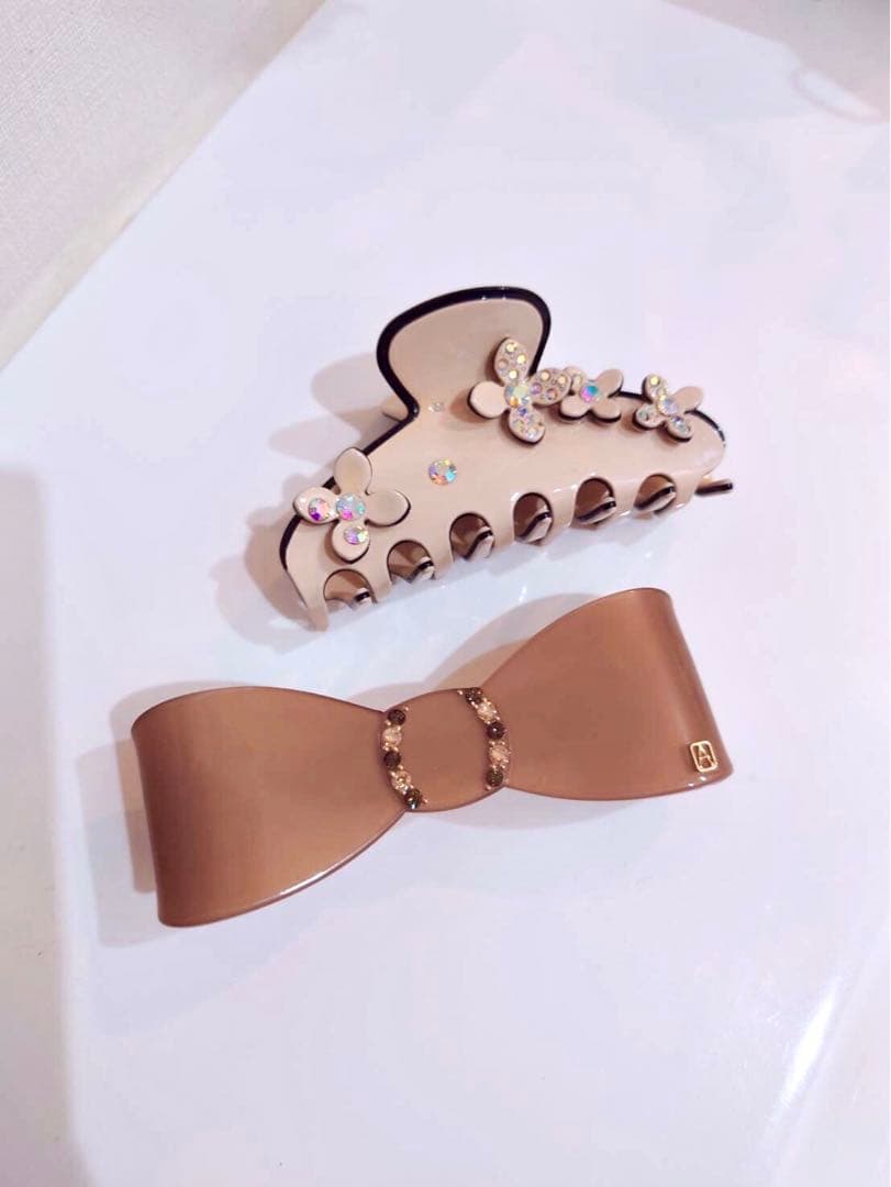 【極美品】アレクサンドルドゥパリ　リボンバレッタ　ベージュ　おまけ付き♡