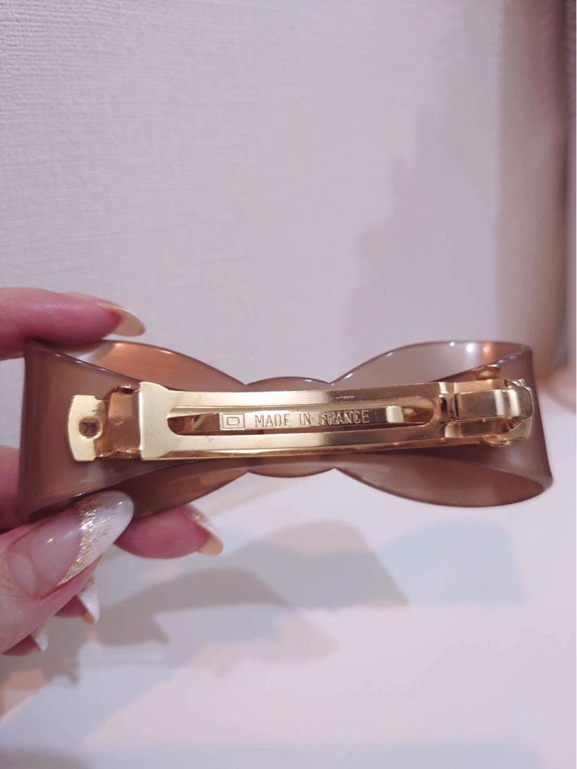 【極美品】アレクサンドルドゥパリ　リボンバレッタ　ベージュ　おまけ付き♡