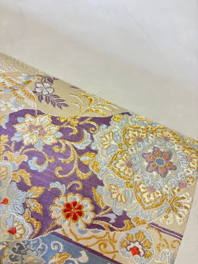 六通柄袋帯 唐織 正倉院文様 金糸 正絹