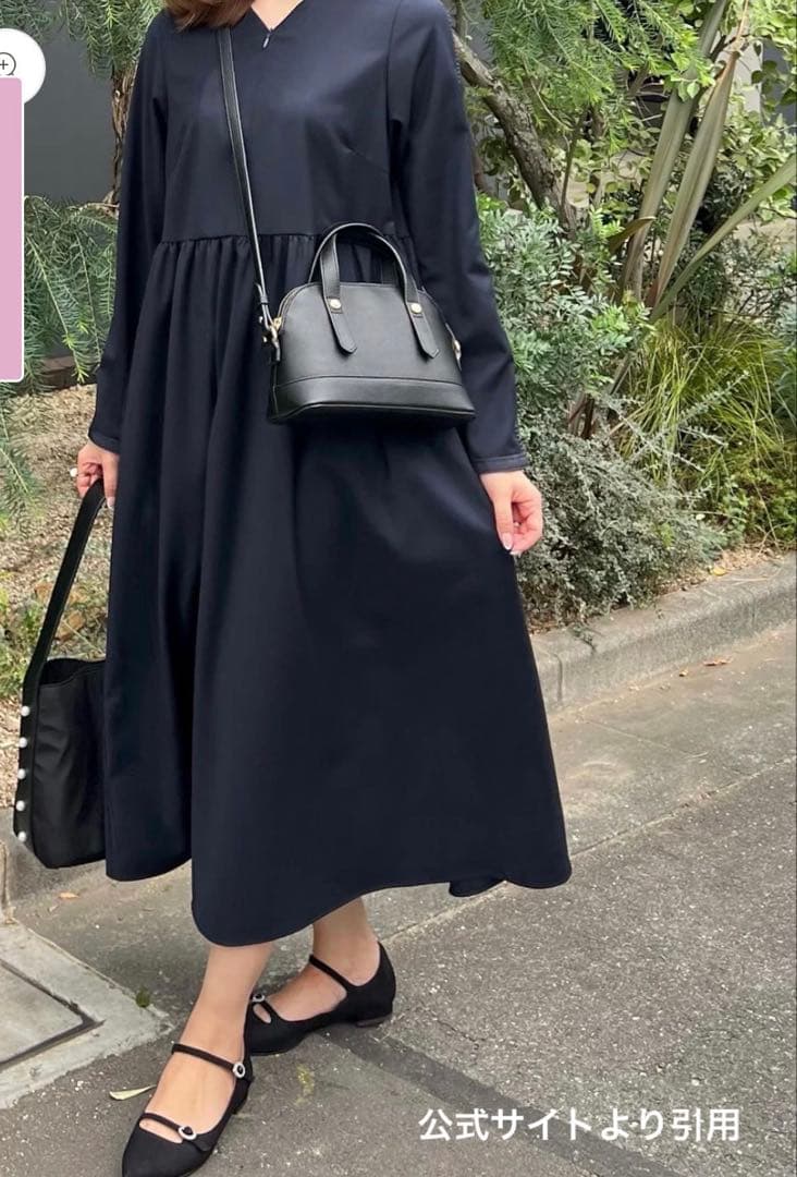 maison echelle(メゾンエシェル)ハシゴレーススリーブギャザードレス