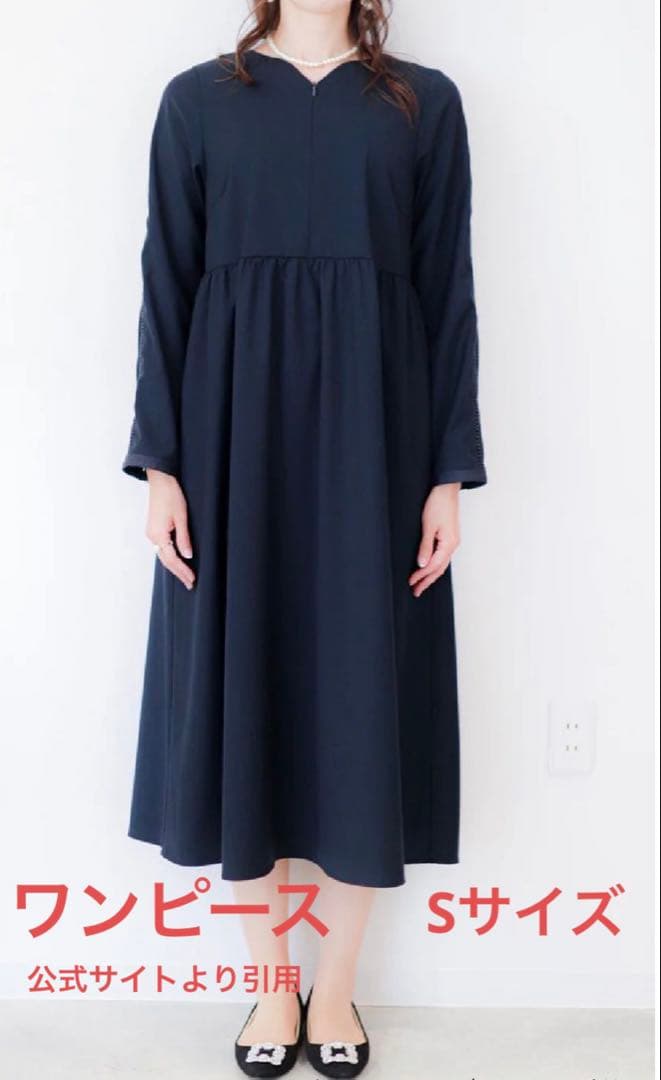 maison echelle(メゾンエシェル)ハシゴレーススリーブギャザードレス