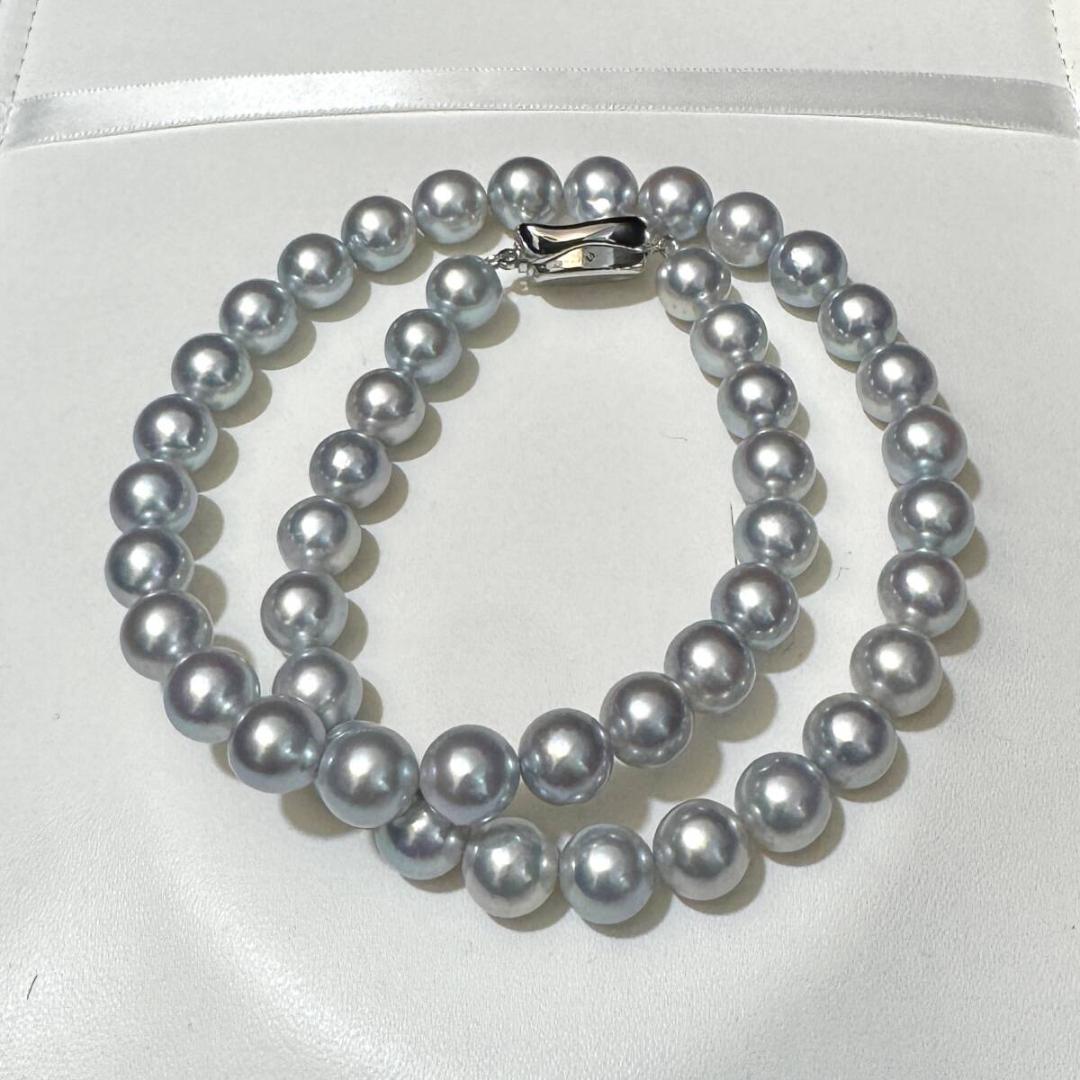 最高級 大珠✨ あこや真珠 ブルーグレーパール ネックレス 8.5-9mm SV
