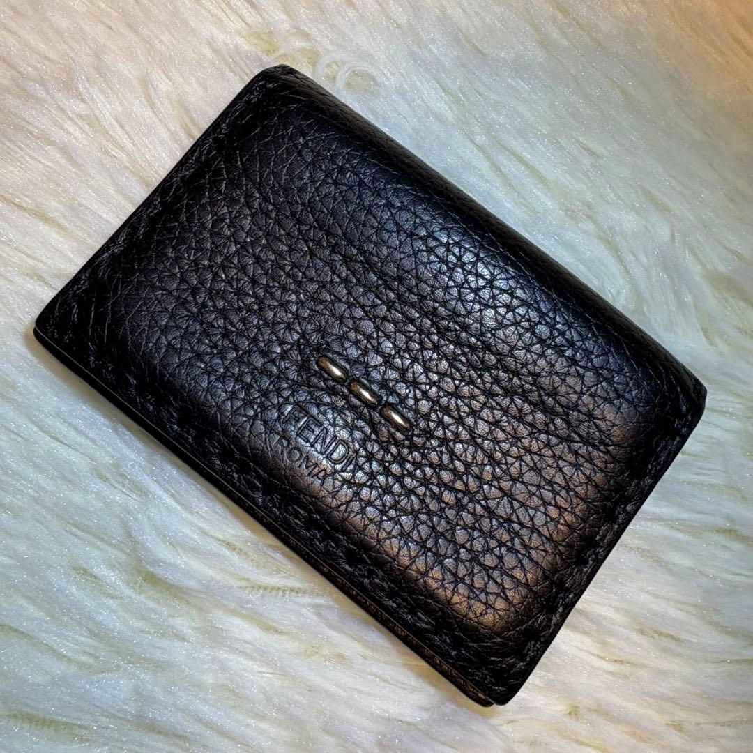 美品 FENDI セレリア 名刺入れ カード ホルダー ブラック