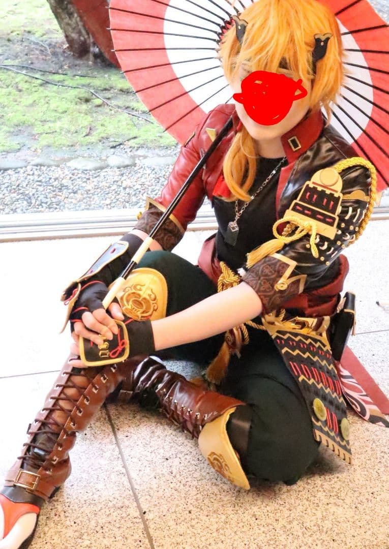 costomo製　原神　トーマ　衣装　ウィッグ、靴付き