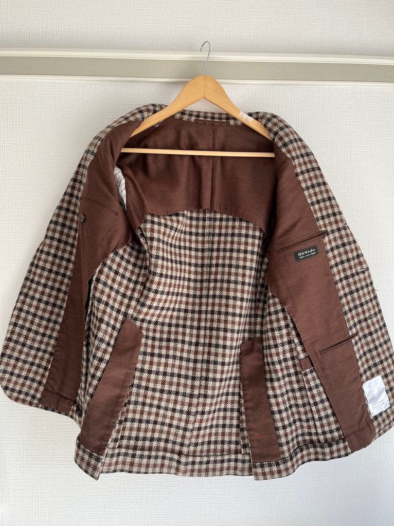 Stile Latino ガンクラブチェック テーラードジャケット 46サイズ