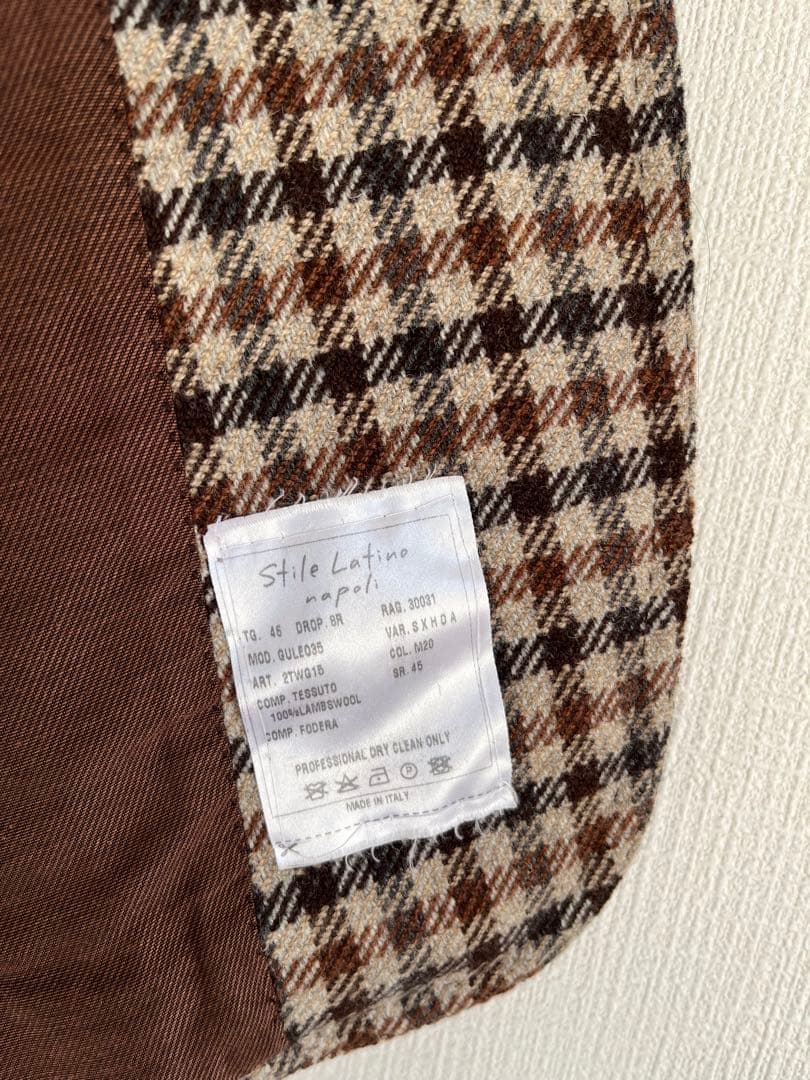 Stile Latino ガンクラブチェック テーラードジャケット 46サイズ