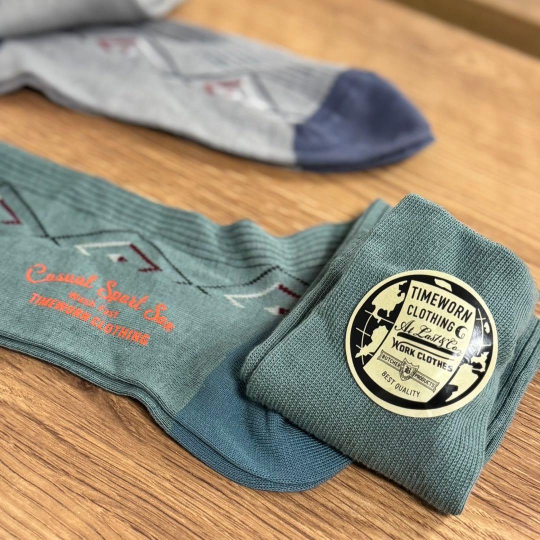 Atlast&co ソックスセット　ブルー＆グリーン