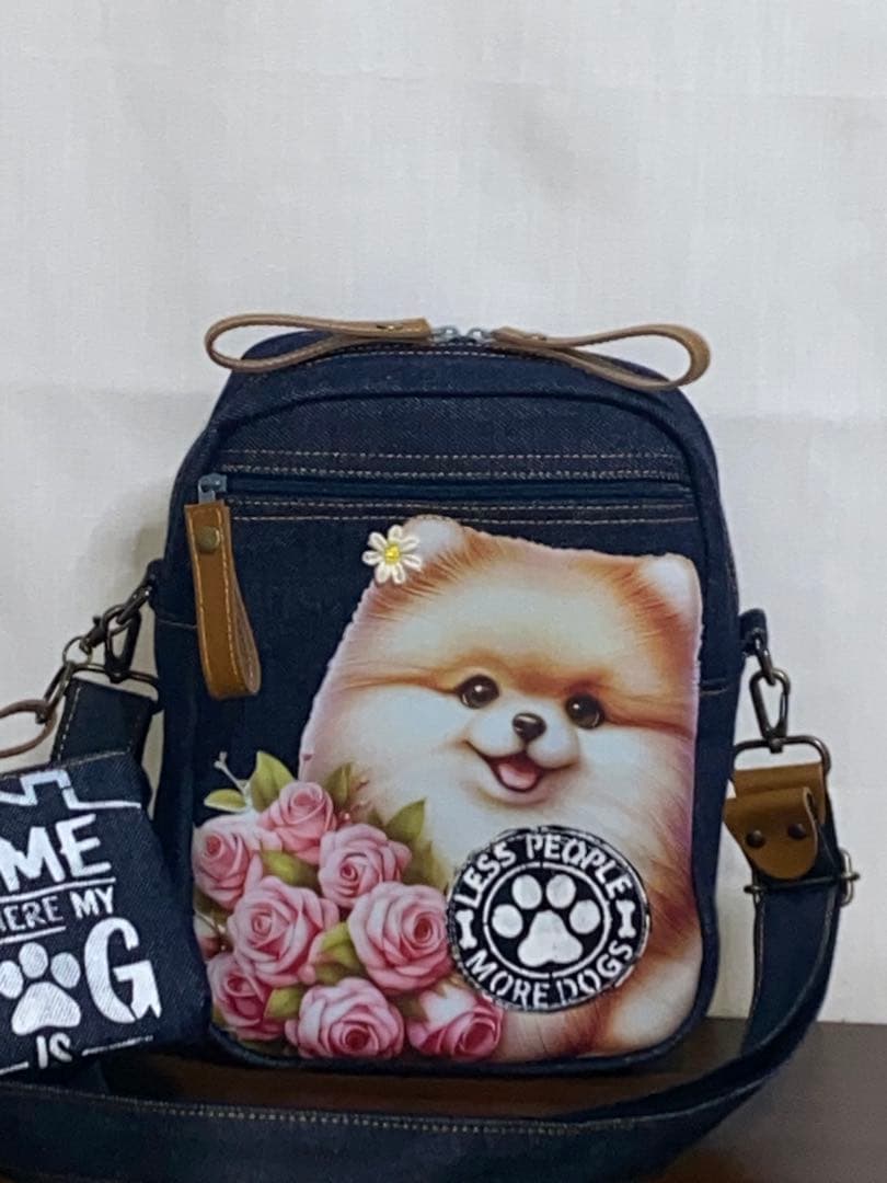 ☆ポメラニアン☆岡山デニム☆☆Sサイズ☆ショルダーバッグ