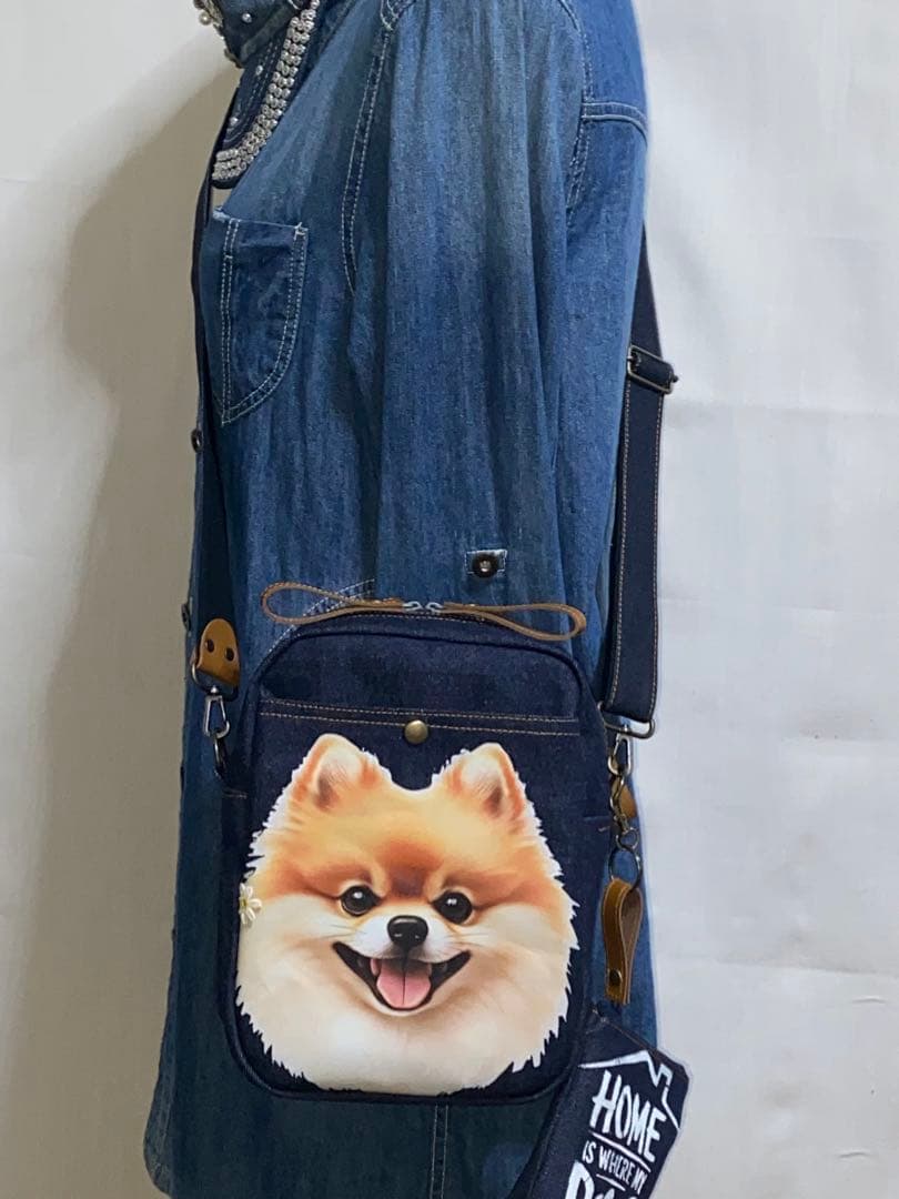 ☆ポメラニアン☆岡山デニム☆☆Sサイズ☆ショルダーバッグ