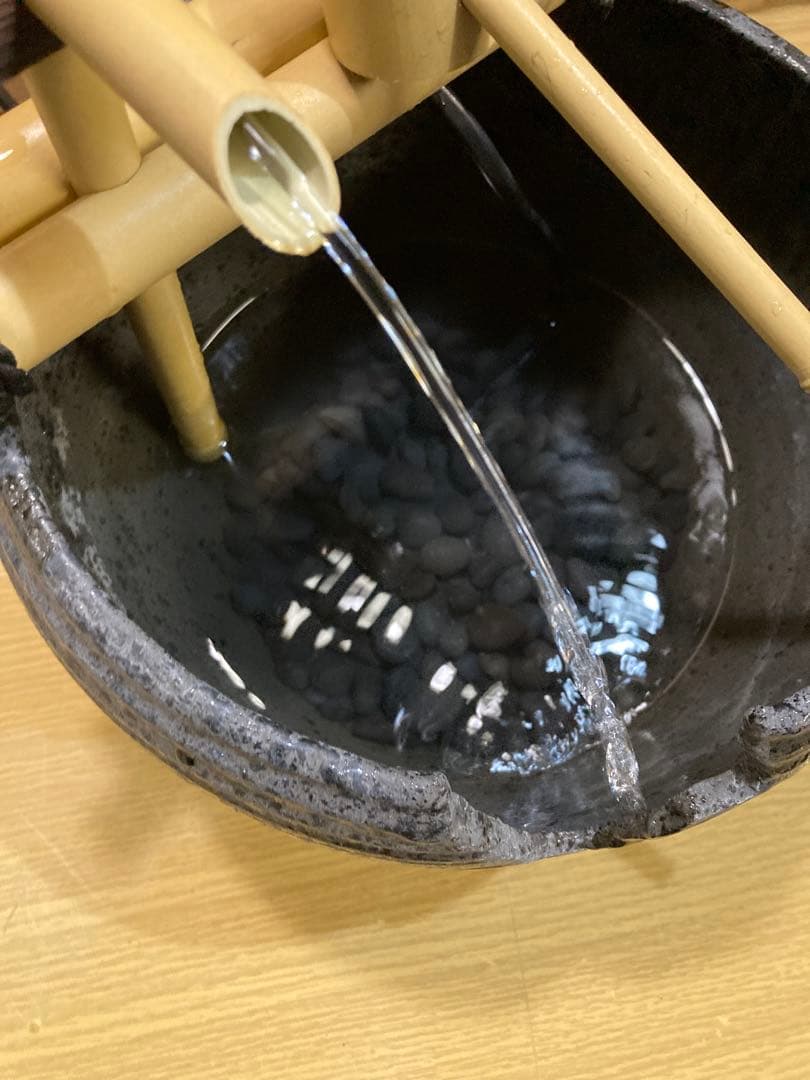 ユ*ル様 信楽焼 電動つくばい 陶器 蹲 鹿威し 水鉢 室内　和風 陶器 幅約2