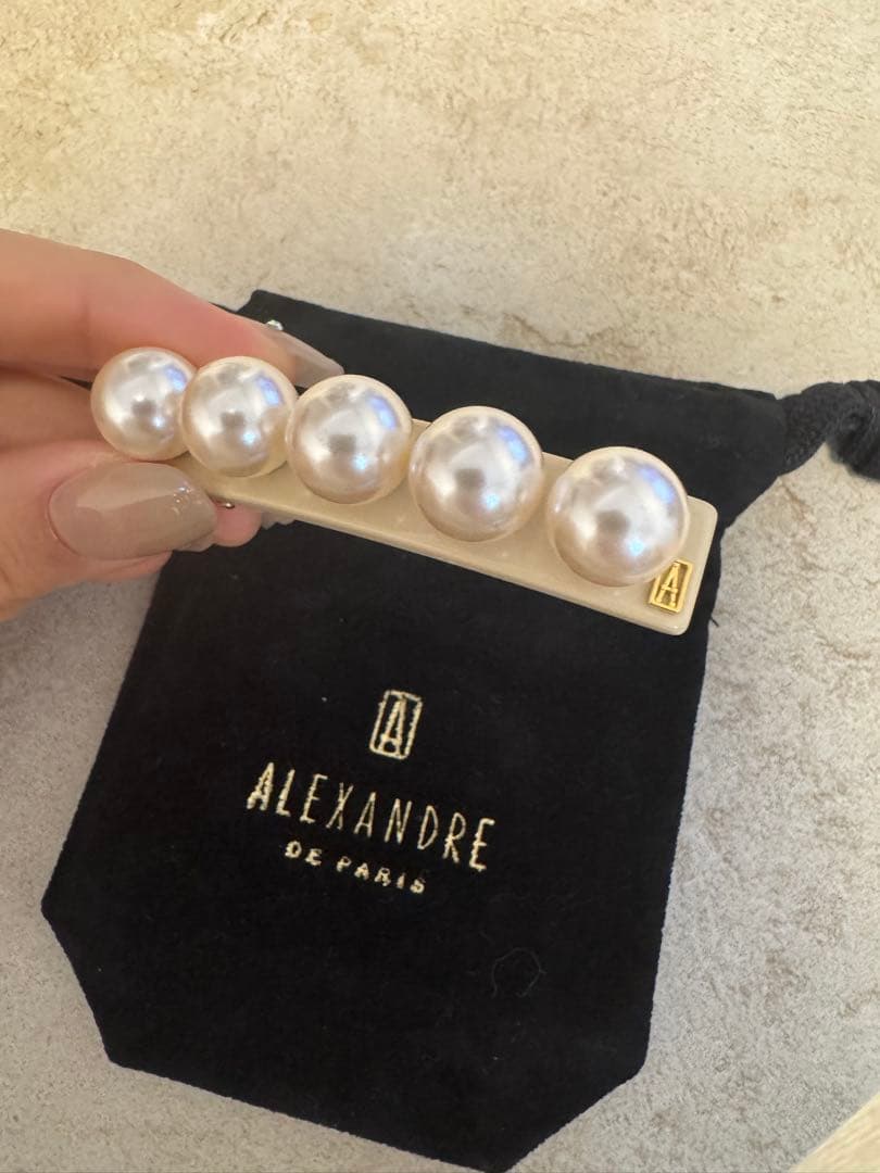 【未使用】アレクサンドルドゥパリ　パール　バレッタ