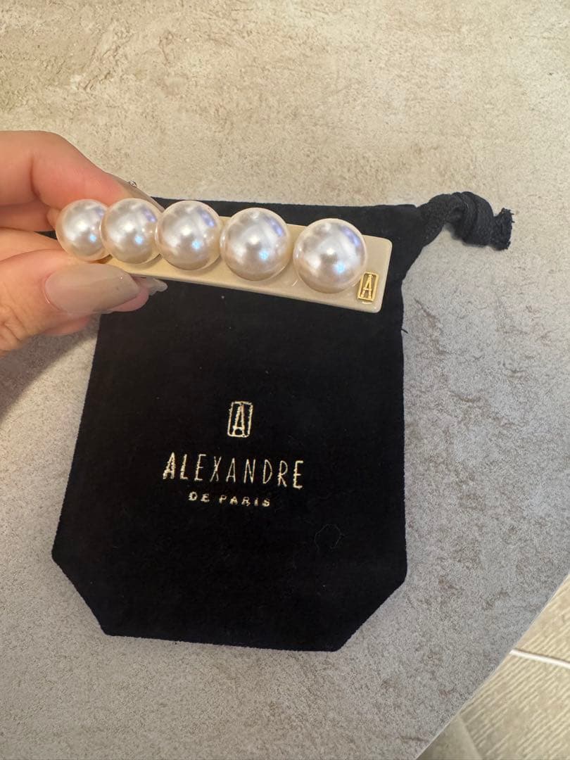 【未使用】アレクサンドルドゥパリ　パール　バレッタ