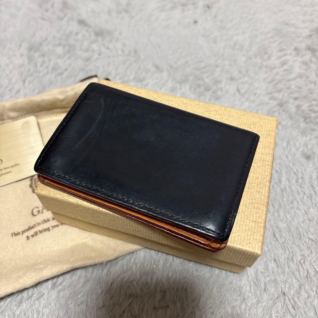 GANZO ブラック 名刺入れ　箱保証書付き　ブライドルレザー　コードバン