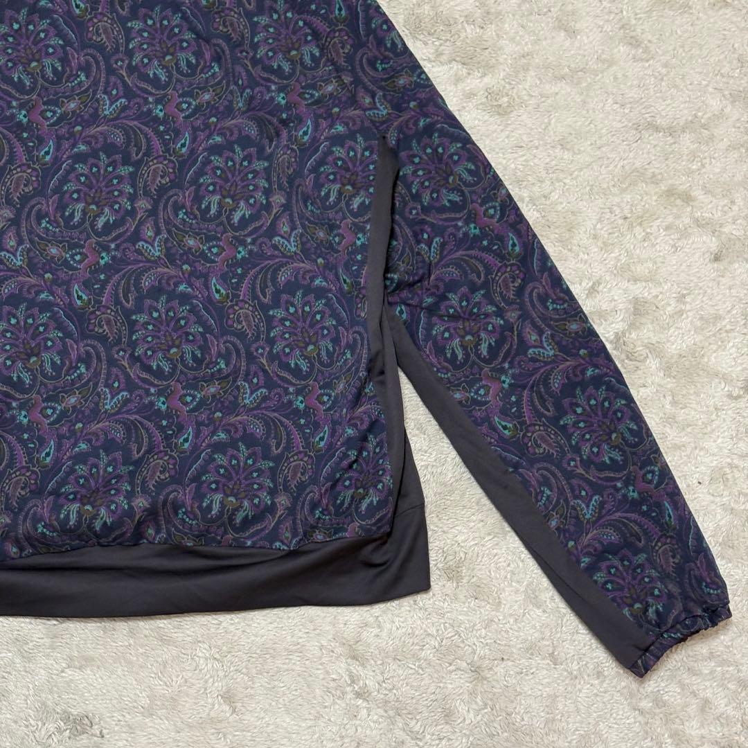 【美品】 BEAMS GOLF ジャケット 総柄 ペイズリー ネイビー BY44