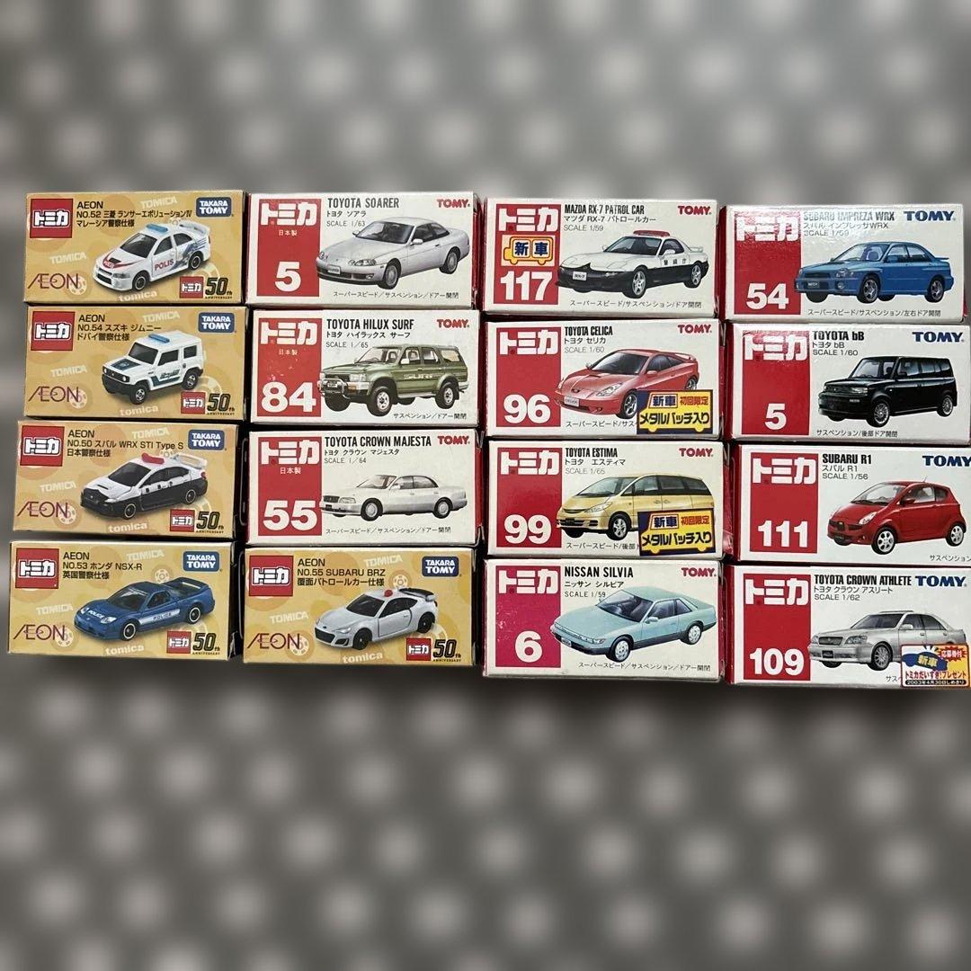 日本製トミカ3個、AEONトミカ5個含む16個セット