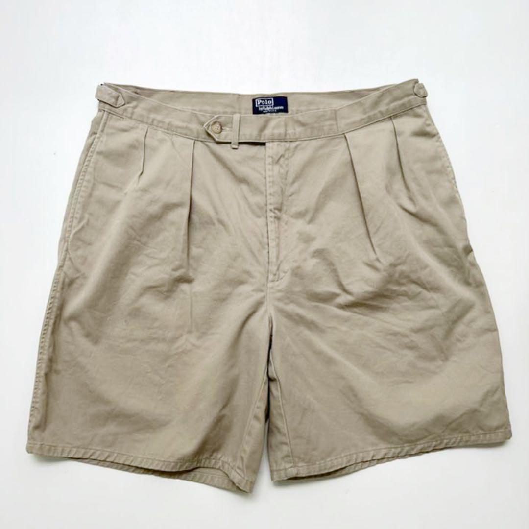 【USA製】80-90s Polo ラルフローレン チノ グルカショーツ W38