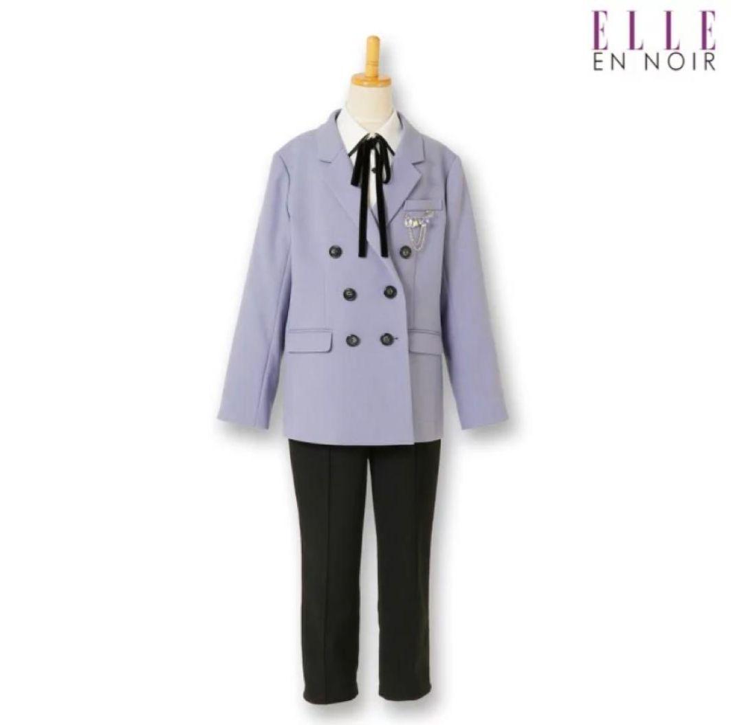 卒業式　パンツスーツ　160 ELLE PINK-latteシューズ　セット