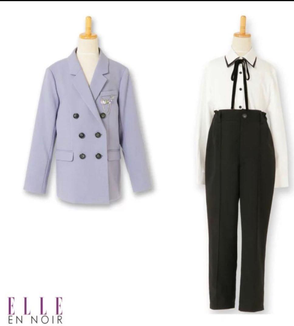 卒業式　パンツスーツ　160 ELLE PINK-latteシューズ　セット