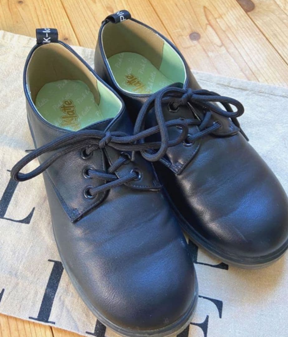 卒業式　パンツスーツ　160 ELLE PINK-latteシューズ　セット