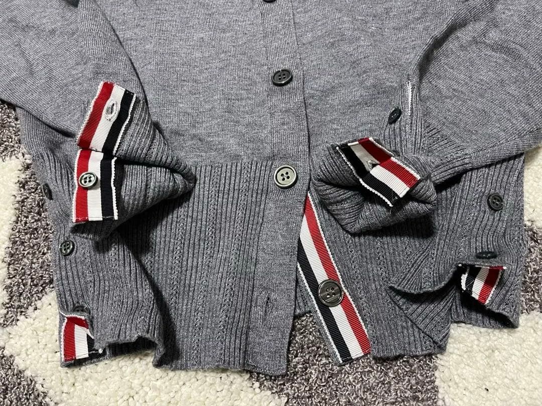 バイカラー　4本線　トリコロールカラー　カーディガン