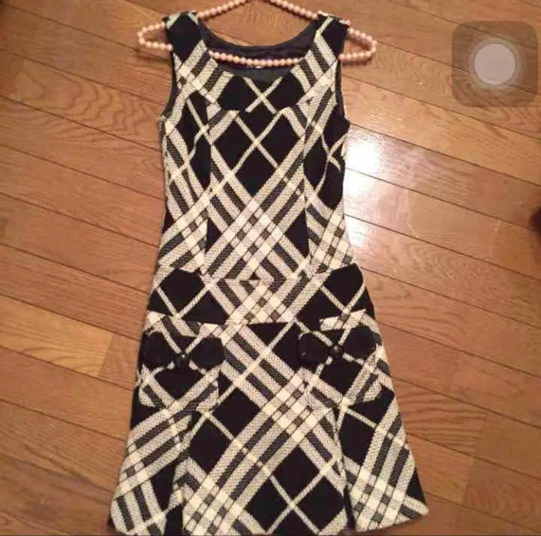 BURBERRY チェック柄 ノースリーブワンピース 36