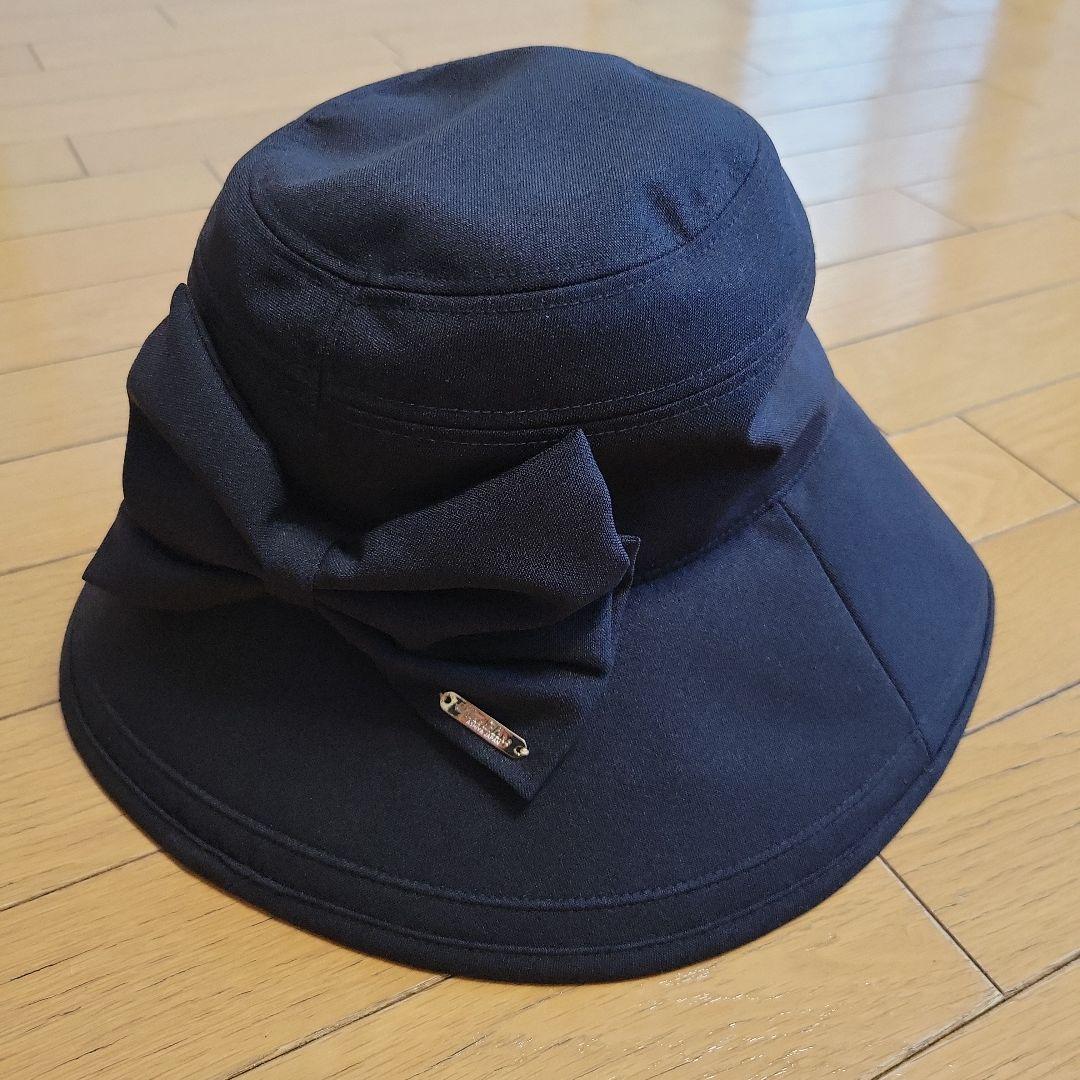 芦屋ロサブラン 黒 リボン付ハット