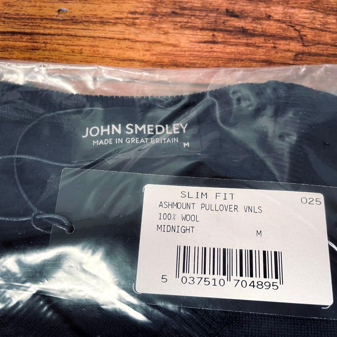 【新品未開封】ジョンスメドレー Vネックニット ASHMOUNT ネイビー M