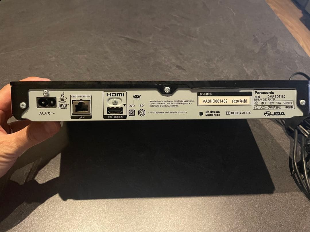 Panasonic DMP-BDT180 4Kブルーレイプレーヤー