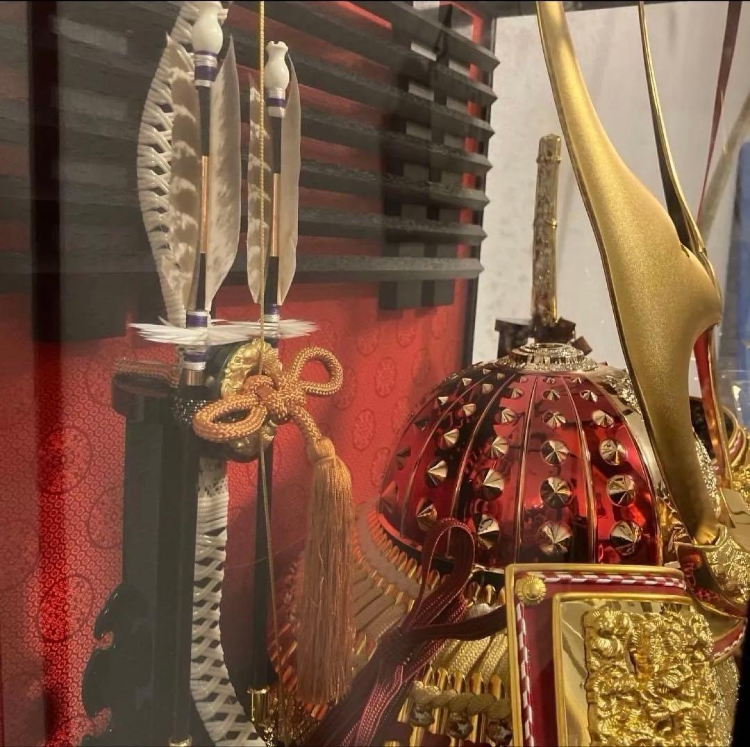 五月人形　ガラスケース　兜　かぶと　兜飾り　オルゴール付