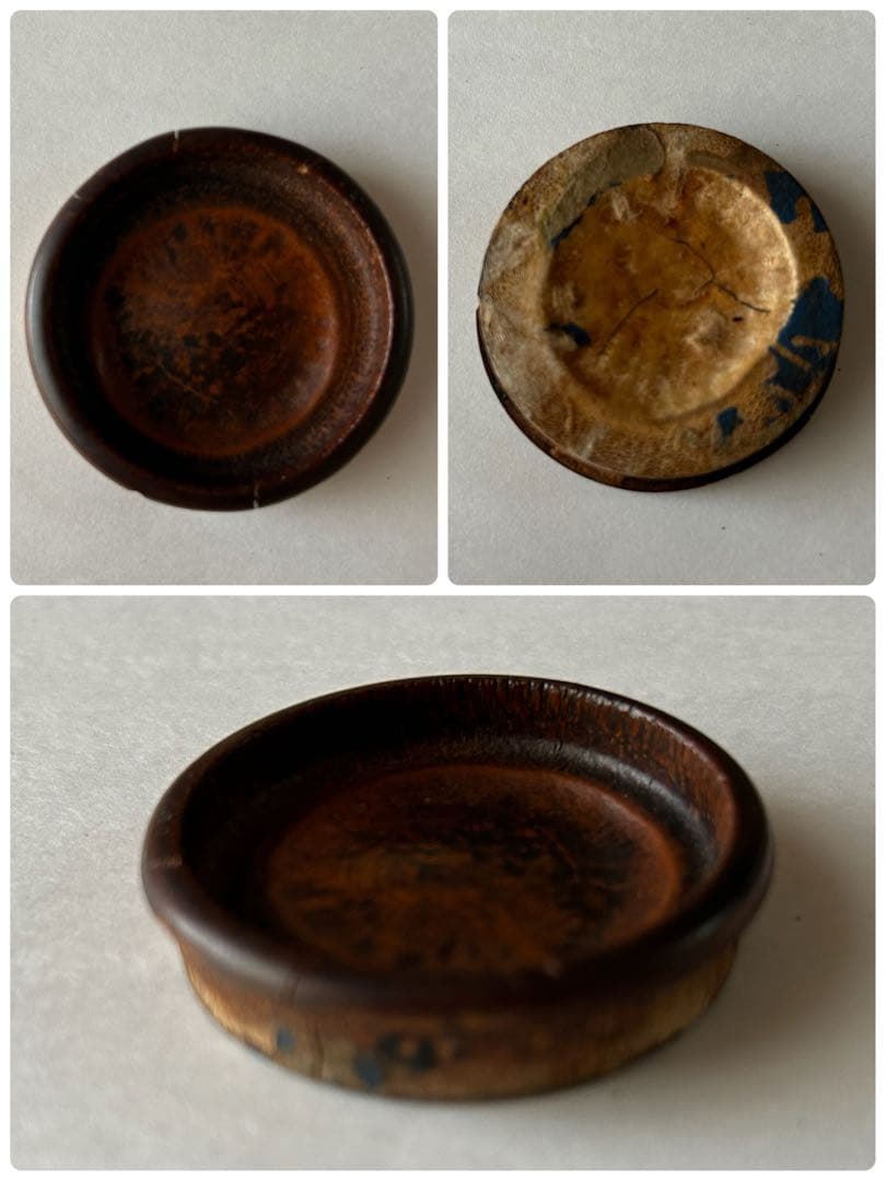 【48】【襖 引き手】  煤竹節丸引手 4個 (中古・難有)