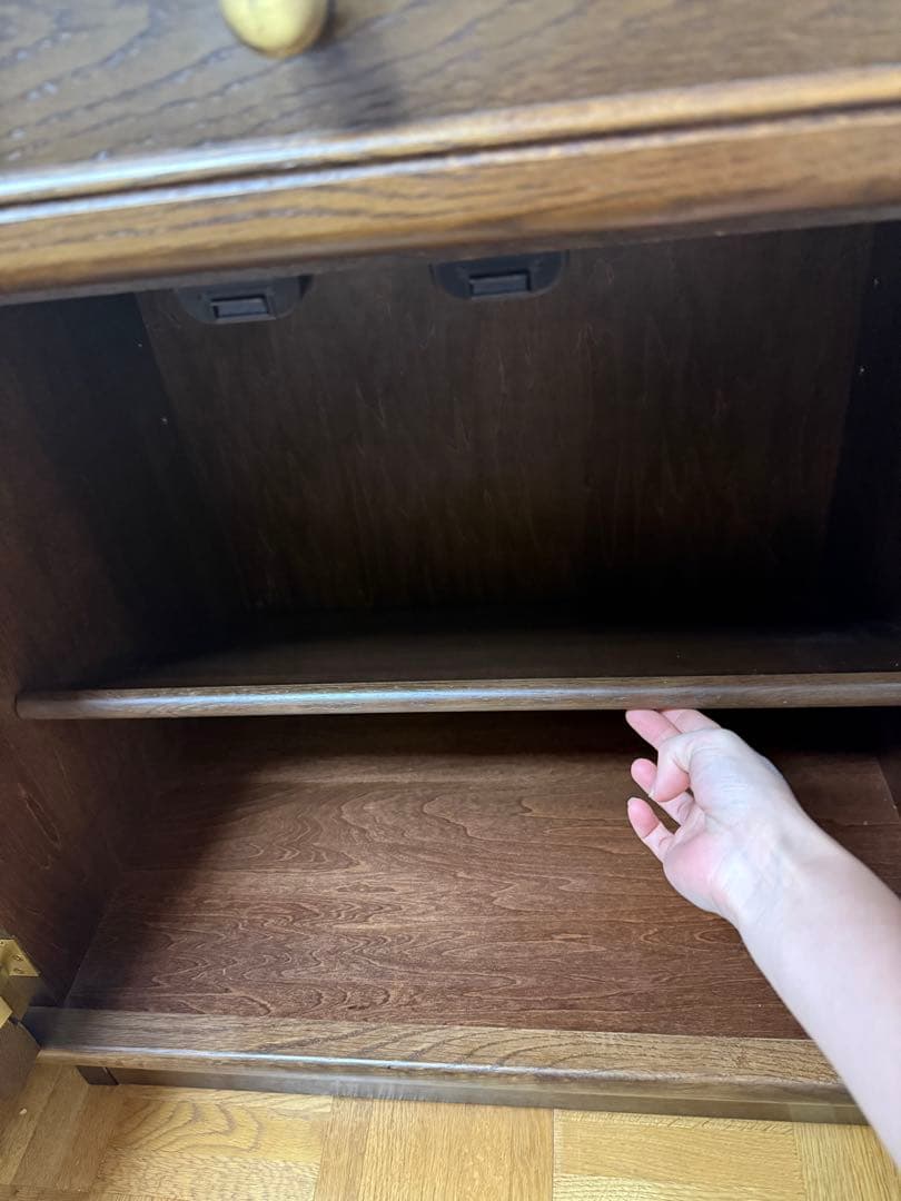 両開き　収納棚　収納　カリモク